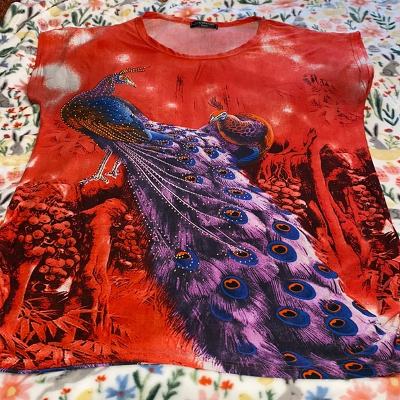 Beautiful Peacock Rhinestone Top - Picture 5 of 9